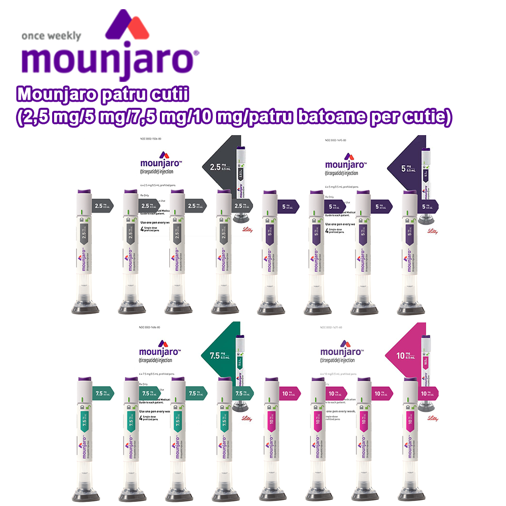 Mounjaro patru cutii (2,5 mg/5 mg/7,5 mg/10 mg/patru batoane per cutie)